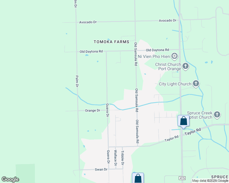 map of restaurants, bars, coffee shops, grocery stores, and more near 2407 Guava Drive in Port Orange