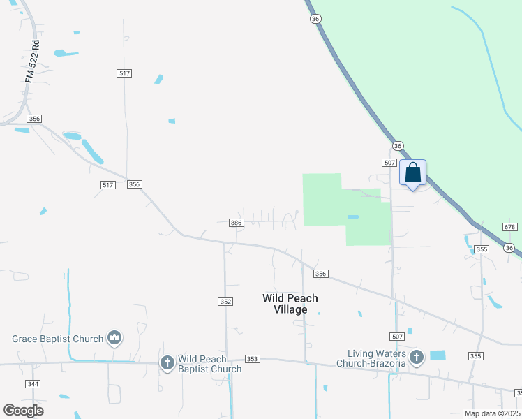 map of restaurants, bars, coffee shops, grocery stores, and more near 4450 County Road 886 in Brazoria