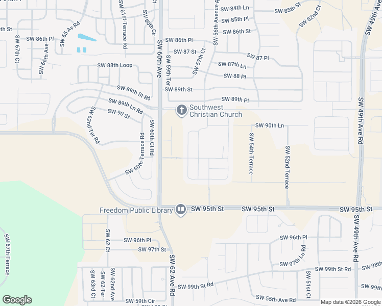 map of restaurants, bars, coffee shops, grocery stores, and more near 5997 Southwest 95th Street in Ocala