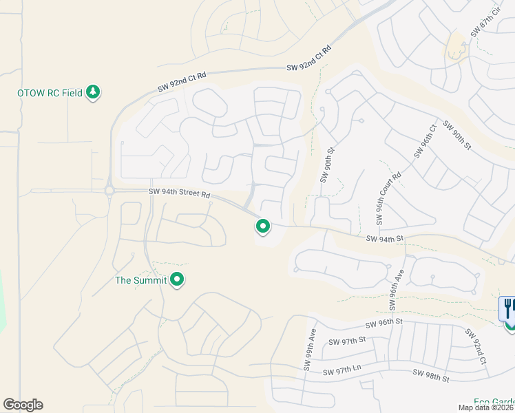 map of restaurants, bars, coffee shops, grocery stores, and more near 10105 Southwest 92nd Street Road in Ocala