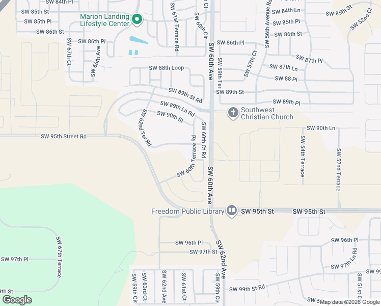 map of restaurants, bars, coffee shops, grocery stores, and more near 9205 Southwest 62nd Terrace Road in Ocala