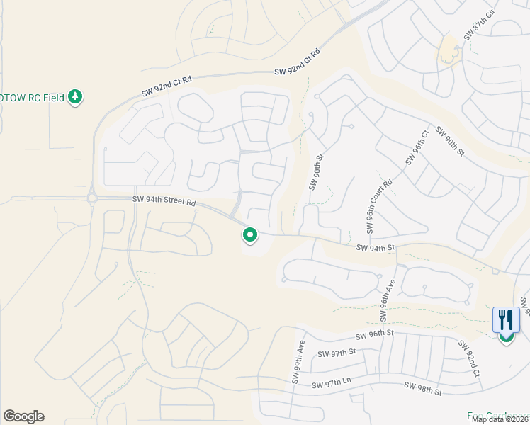 map of restaurants, bars, coffee shops, grocery stores, and more near 9179 Southwest 99th Court Road in Ocala