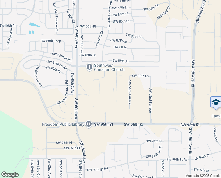 map of restaurants, bars, coffee shops, grocery stores, and more near 9499 Southwest 60th Avenue in Ocala