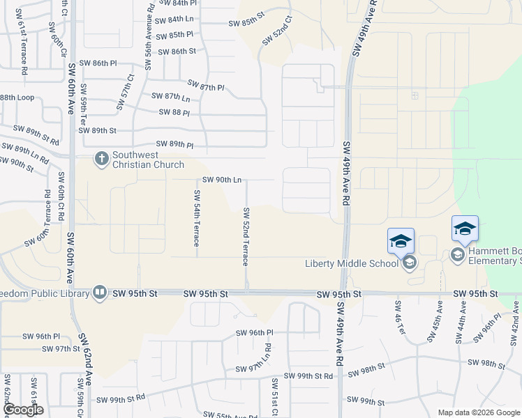map of restaurants, bars, coffee shops, grocery stores, and more near 9175 Southwest 52nd Terrace in Ocala