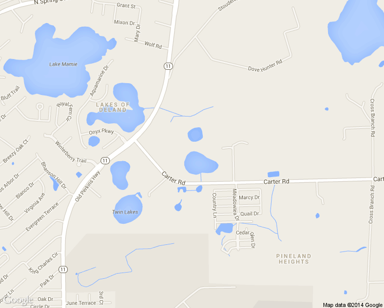 map of restaurants, bars, coffee shops, grocery stores, and more near 925 Carter Rd in DeLand