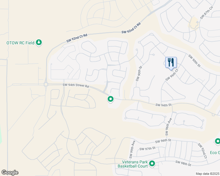 map of restaurants, bars, coffee shops, grocery stores, and more near 10073 Southwest 92nd Street Road in Ocala