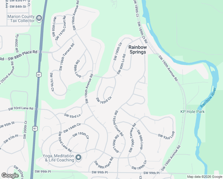 map of restaurants, bars, coffee shops, grocery stores, and more near 9144 Southwest 193rd Circle in Dunnellon