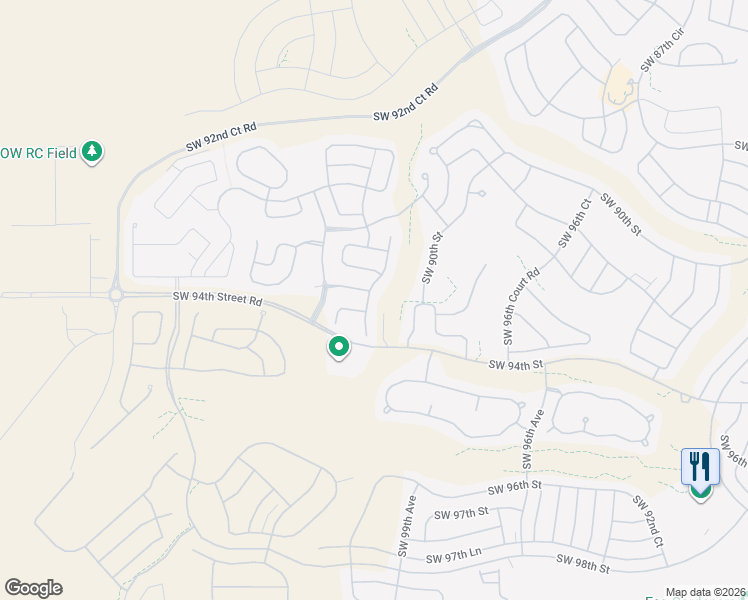 map of restaurants, bars, coffee shops, grocery stores, and more near 9179 Southwest 99th Court Road in Ocala