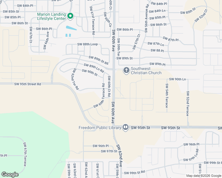 map of restaurants, bars, coffee shops, grocery stores, and more near 9194 Southwest 60th Court Road in Ocala