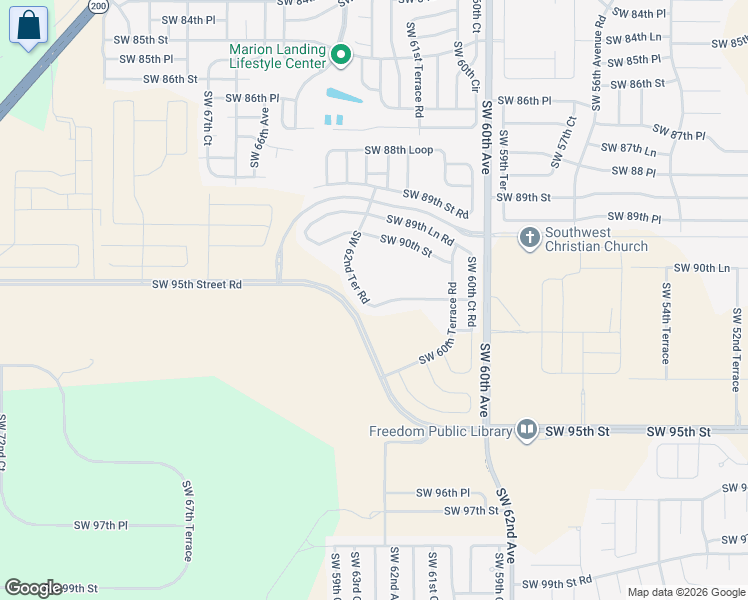 map of restaurants, bars, coffee shops, grocery stores, and more near 9118 Southwest 62nd Terrace Road in Ocala