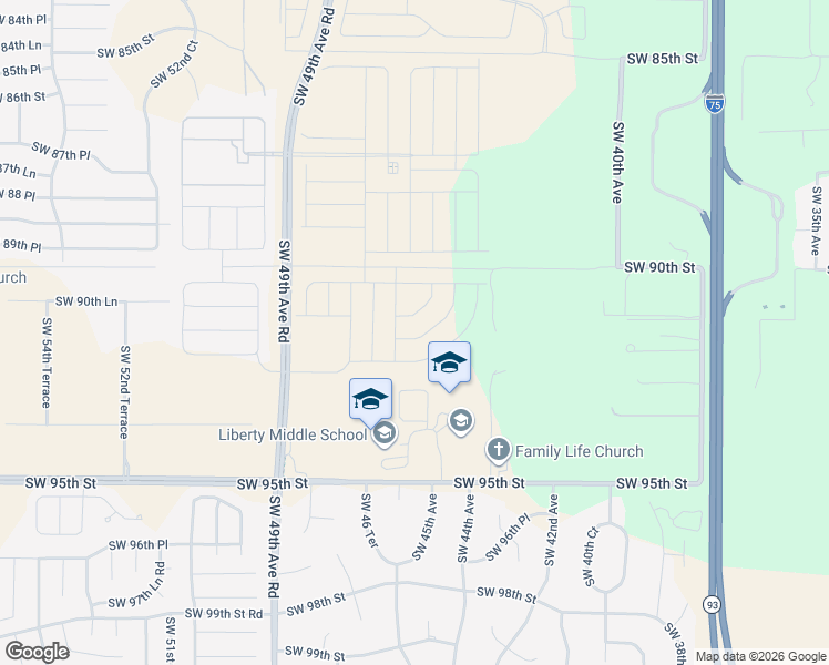 map of restaurants, bars, coffee shops, grocery stores, and more near Unnamed Road in Ocala