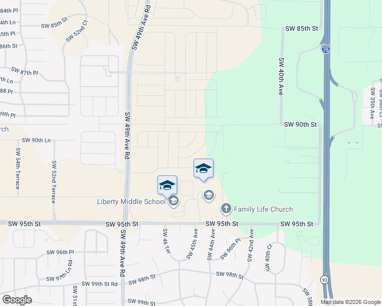 map of restaurants, bars, coffee shops, grocery stores, and more near Unnamed Road in Ocala