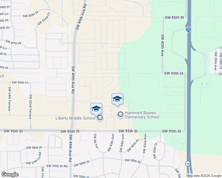 map of restaurants, bars, coffee shops, grocery stores, and more near Unnamed Road in Ocala