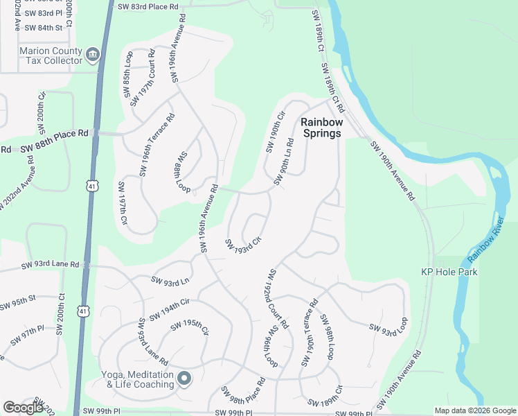 map of restaurants, bars, coffee shops, grocery stores, and more near 9144 Southwest 193rd Circle in Dunnellon
