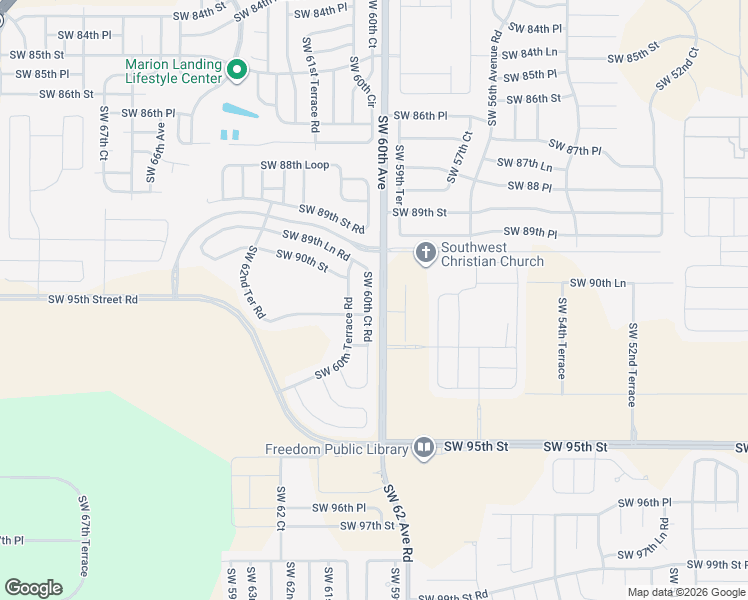 map of restaurants, bars, coffee shops, grocery stores, and more near 9194 Southwest 60th Court Road in Ocala