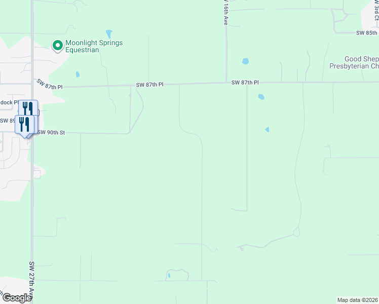 map of restaurants, bars, coffee shops, grocery stores, and more near 9030 SW 19th Avenue Rd in Ocala