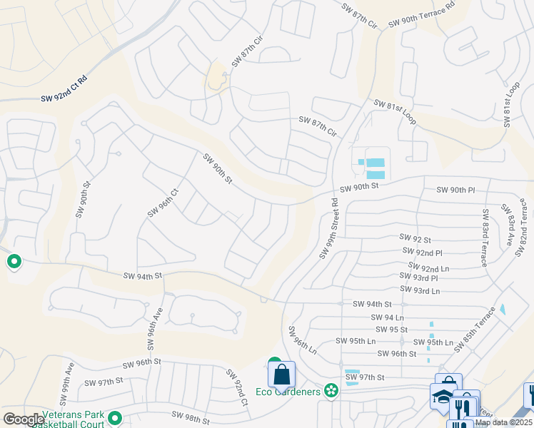 map of restaurants, bars, coffee shops, grocery stores, and more near 9195 Southwest 90th Street in Ocala