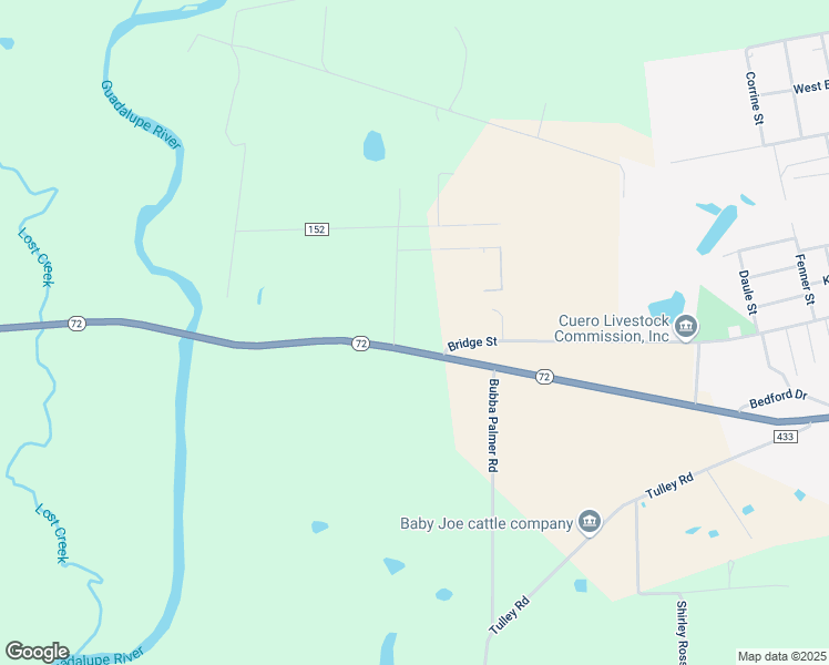 map of restaurants, bars, coffee shops, grocery stores, and more near 104-152 Cottonwood Ln in Cuero