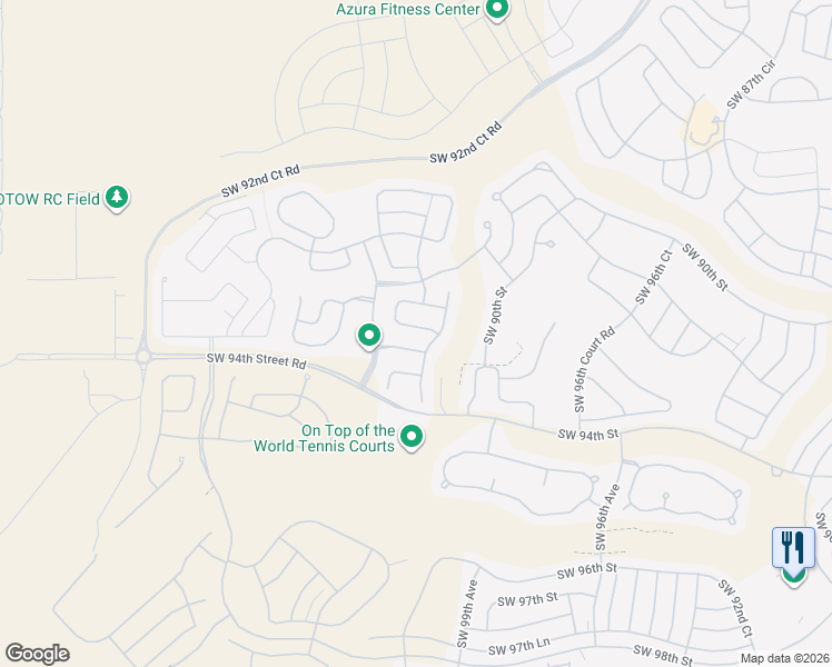 map of restaurants, bars, coffee shops, grocery stores, and more near 10080 Southwest 90th Loop in Ocala