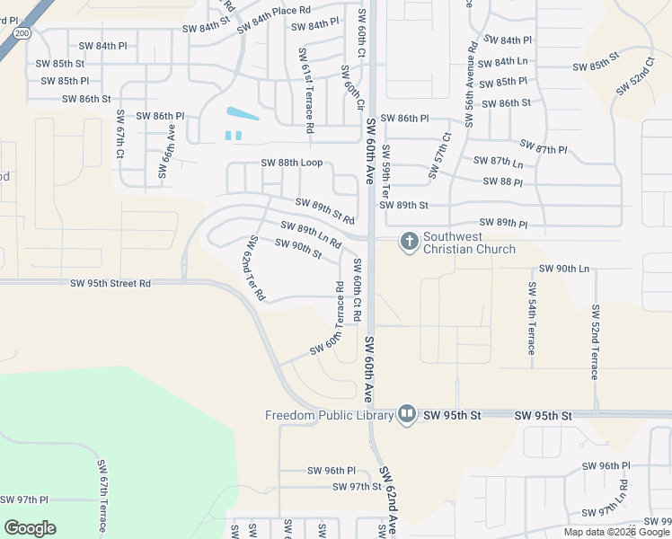 map of restaurants, bars, coffee shops, grocery stores, and more near 6136 Southwest 90th Street in Ocala