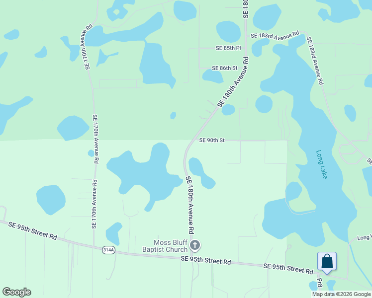 map of restaurants, bars, coffee shops, grocery stores, and more near 9125 Southeast 180th Avenue Road in Ocklawaha