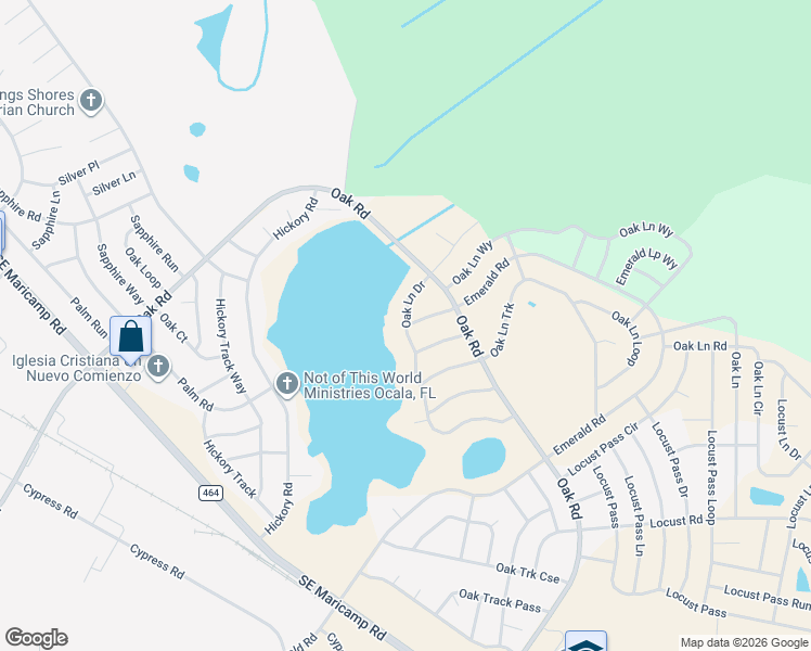 map of restaurants, bars, coffee shops, grocery stores, and more near 314 Oak Lane Drive in Ocala