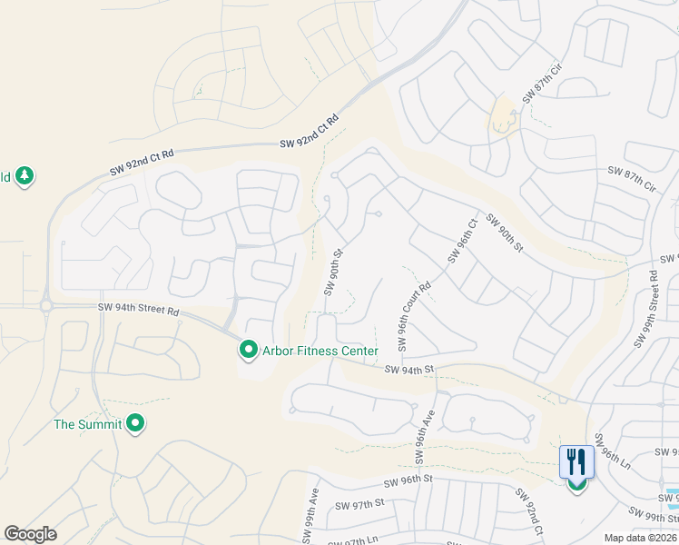 map of restaurants, bars, coffee shops, grocery stores, and more near 9846 Southwest 90th Street in Ocala