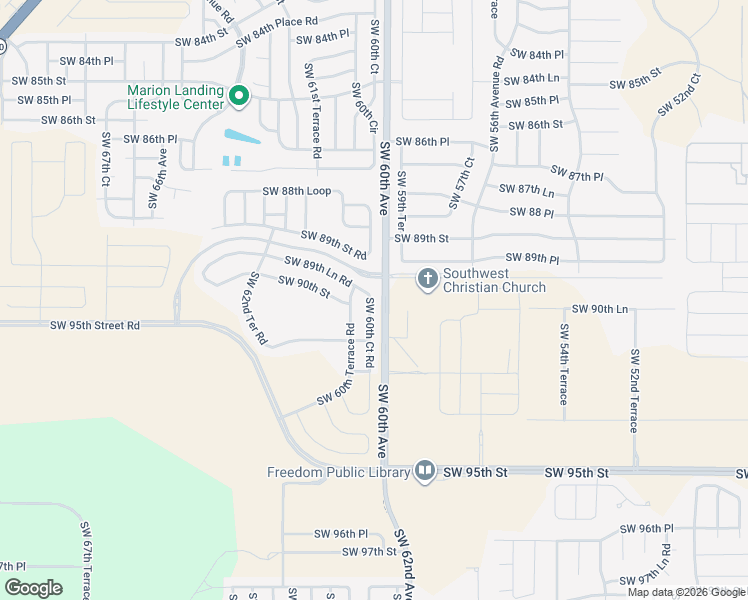 map of restaurants, bars, coffee shops, grocery stores, and more near 9070 Southwest 60th Court Road in Ocala