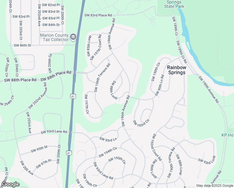 map of restaurants, bars, coffee shops, grocery stores, and more near 19666 Southwest 88th Loop in Dunnellon
