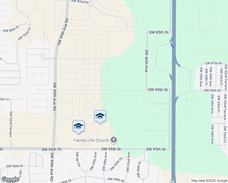 map of restaurants, bars, coffee shops, grocery stores, and more near 4068 Southwest 90th Street in Ocala