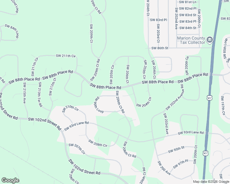 map of restaurants, bars, coffee shops, grocery stores, and more near 20790 Southwest 88th Place Road in Dunnellon