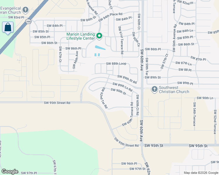 map of restaurants, bars, coffee shops, grocery stores, and more near 6320 Southwest 89th Loop in Ocala