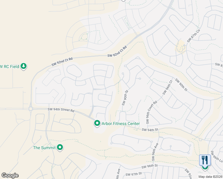 map of restaurants, bars, coffee shops, grocery stores, and more near 8953 Southwest 100th Avenue in Ocala