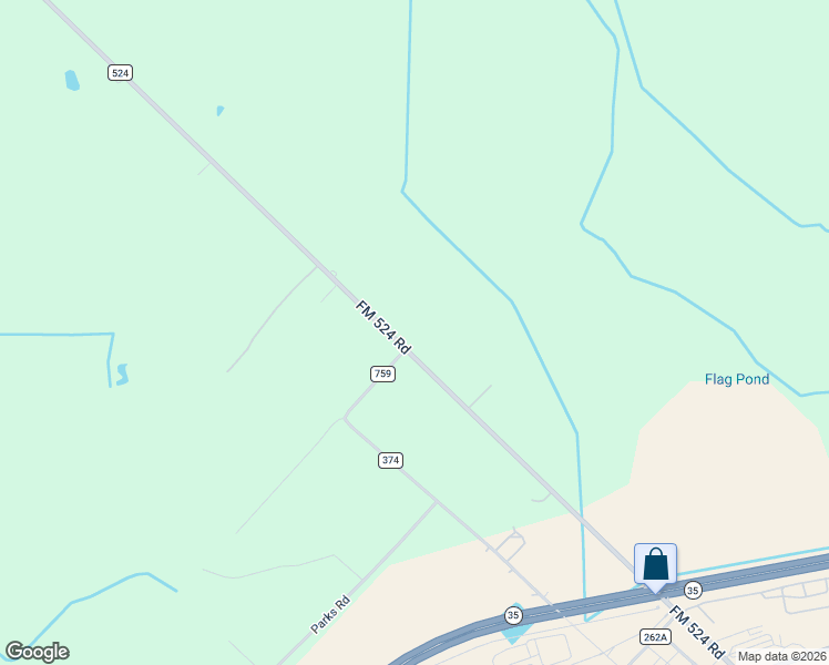 map of restaurants, bars, coffee shops, grocery stores, and more near 303 Farm to Market Road 524 in Sweeny