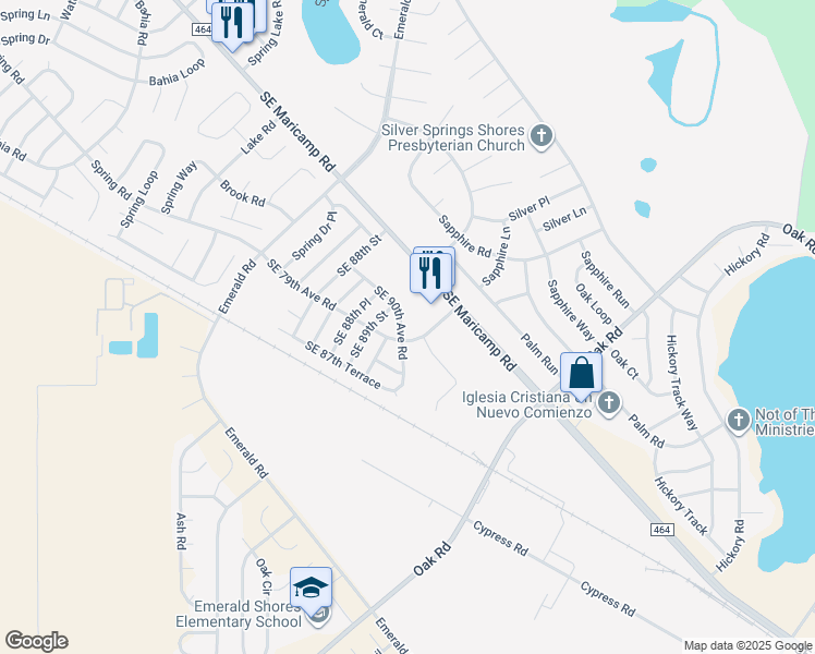 map of restaurants, bars, coffee shops, grocery stores, and more near 8931 Southeast 90th Avenue Road in Ocala