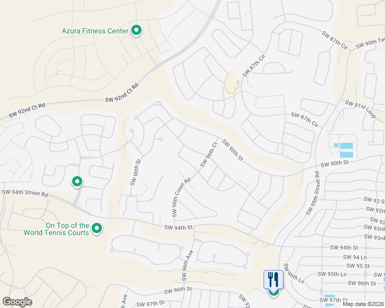 map of restaurants, bars, coffee shops, grocery stores, and more near 9644 SW 92nd Place Rd in Ocala
