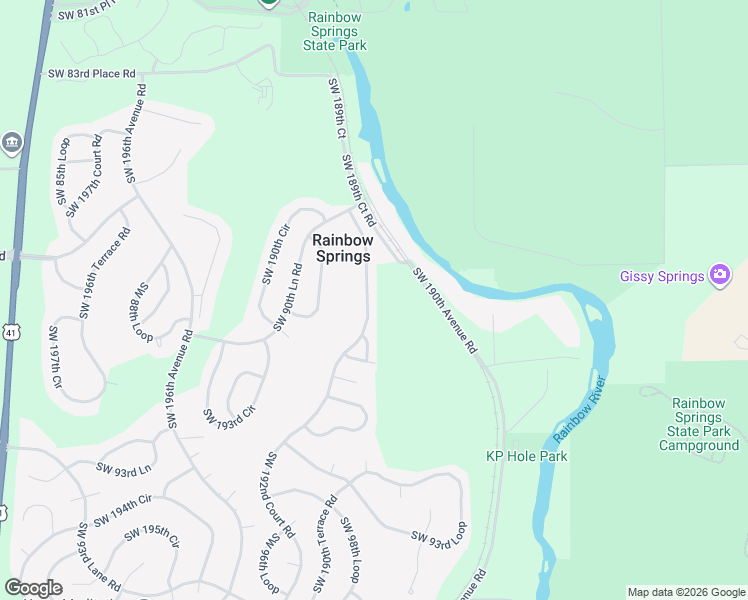 map of restaurants, bars, coffee shops, grocery stores, and more near 8951 Southwest 192nd Court Road in Dunnellon