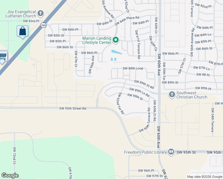 map of restaurants, bars, coffee shops, grocery stores, and more near 6386 Southwest 89th Loop in Ocala