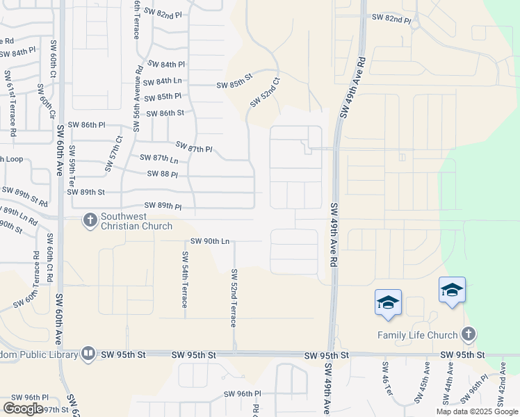 map of restaurants, bars, coffee shops, grocery stores, and more near 8933 Southwest 52nd Court in Ocala