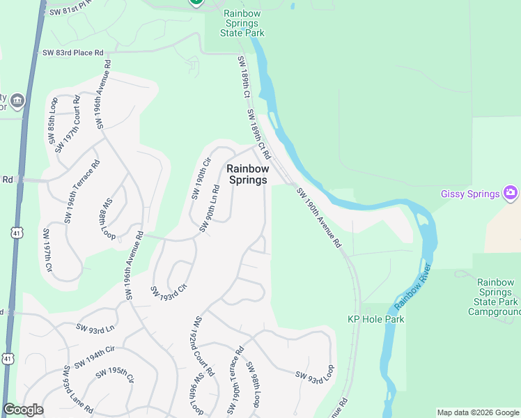 map of restaurants, bars, coffee shops, grocery stores, and more near 8952 Southwest 192nd Court Road in Dunnellon