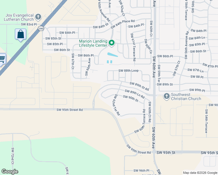 map of restaurants, bars, coffee shops, grocery stores, and more near 6386 Southwest 89th Loop in Ocala