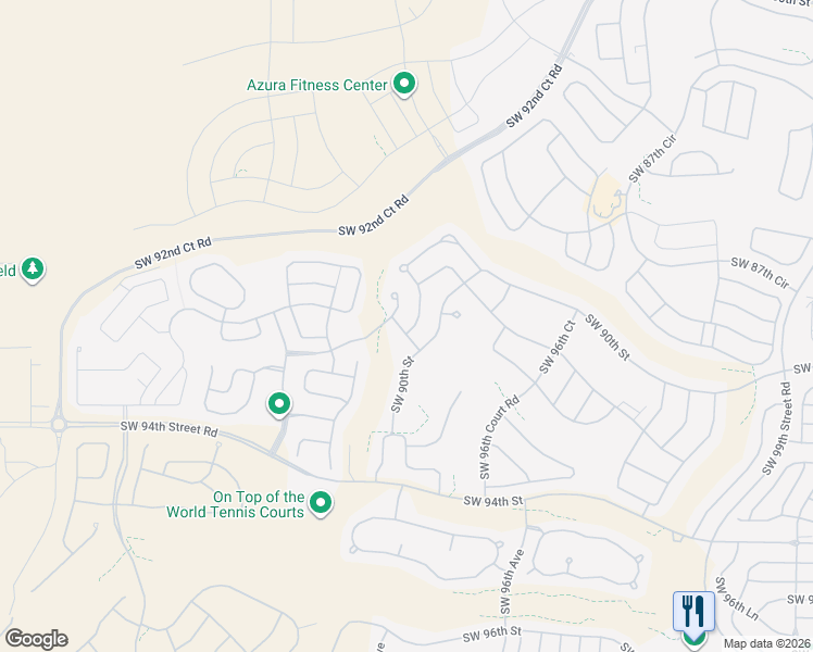 map of restaurants, bars, coffee shops, grocery stores, and more near 10043 Southwest 89th Loop in Ocala