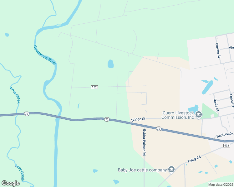 map of restaurants, bars, coffee shops, grocery stores, and more near 152 Cottonwood Ln in Cuero