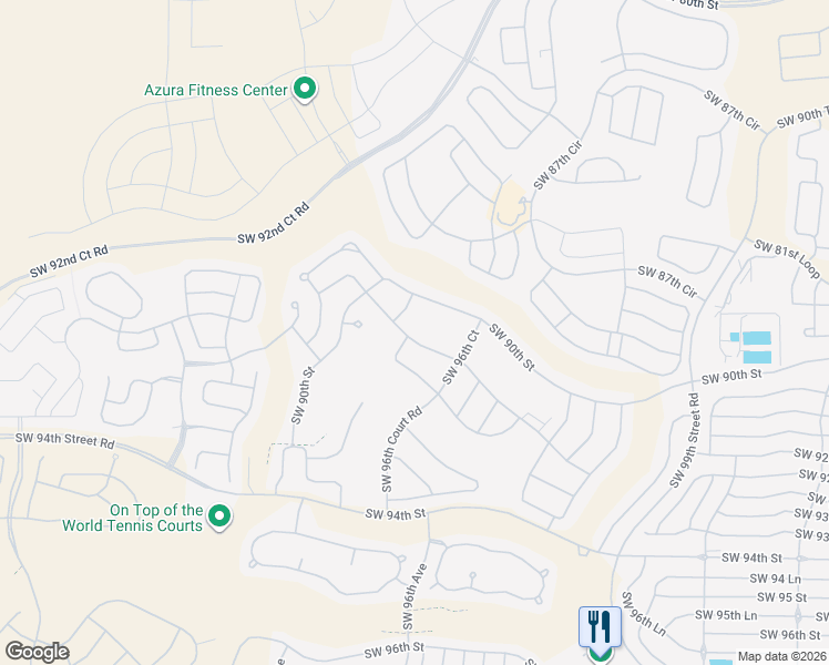 map of restaurants, bars, coffee shops, grocery stores, and more near 9644 SW 92nd Place Rd in Ocala