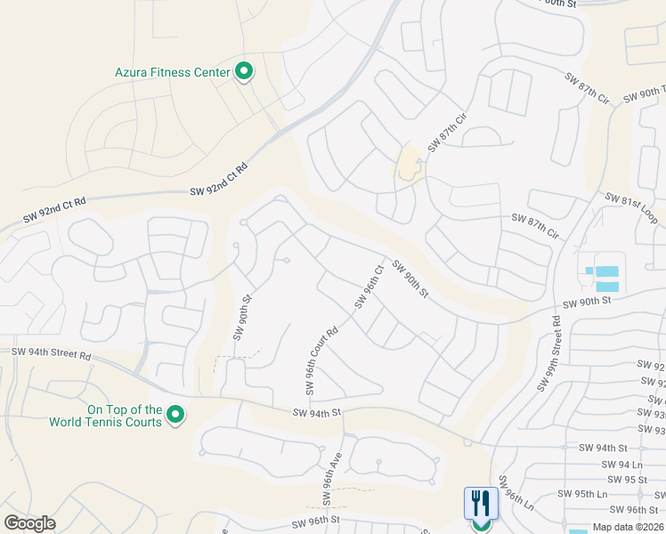 map of restaurants, bars, coffee shops, grocery stores, and more near 9644 SW 92nd Place Rd in Ocala