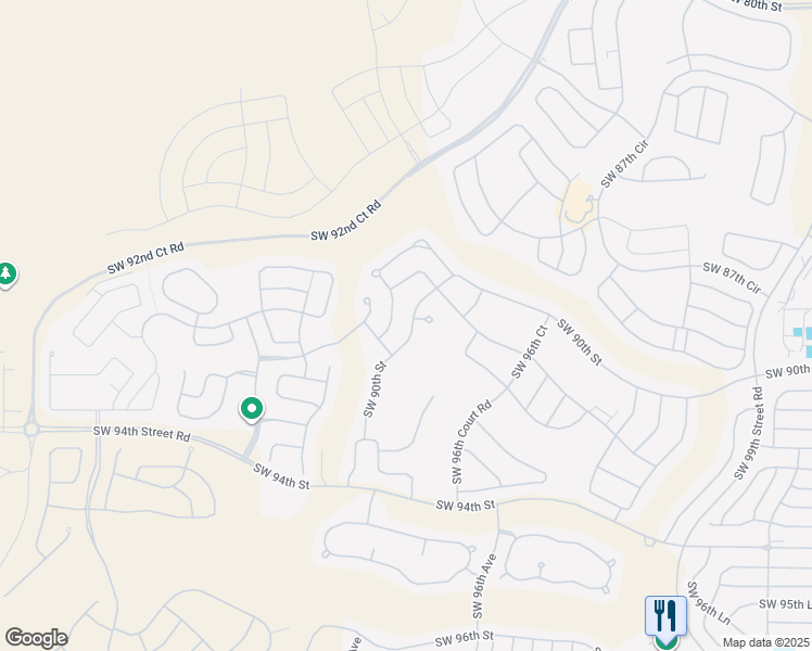 map of restaurants, bars, coffee shops, grocery stores, and more near 9730 Southwest 90th Street in Ocala