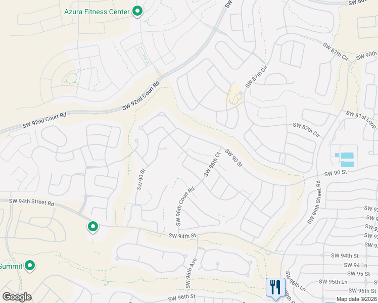 map of restaurants, bars, coffee shops, grocery stores, and more near 9018 Southwest 98th Terrace in Ocala
