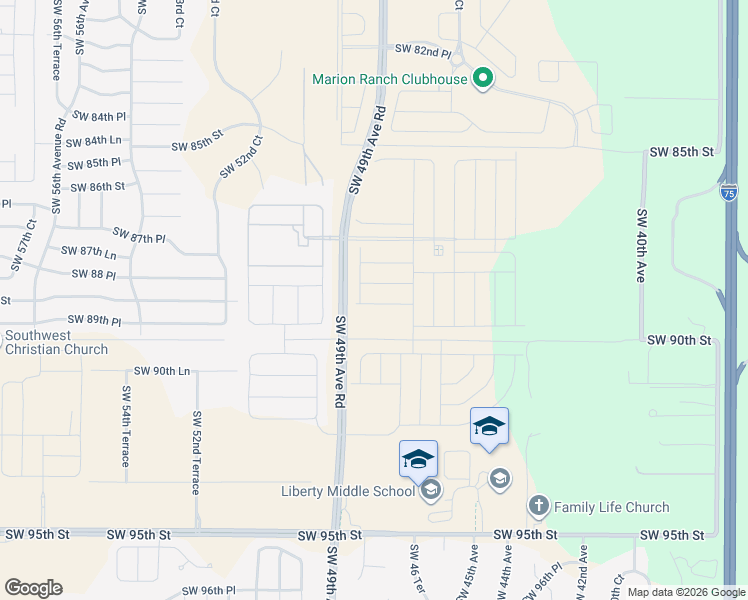 map of restaurants, bars, coffee shops, grocery stores, and more near Unnamed Road in Ocala