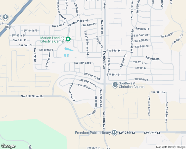map of restaurants, bars, coffee shops, grocery stores, and more near 6078 Southwest 88th Loop in Ocala