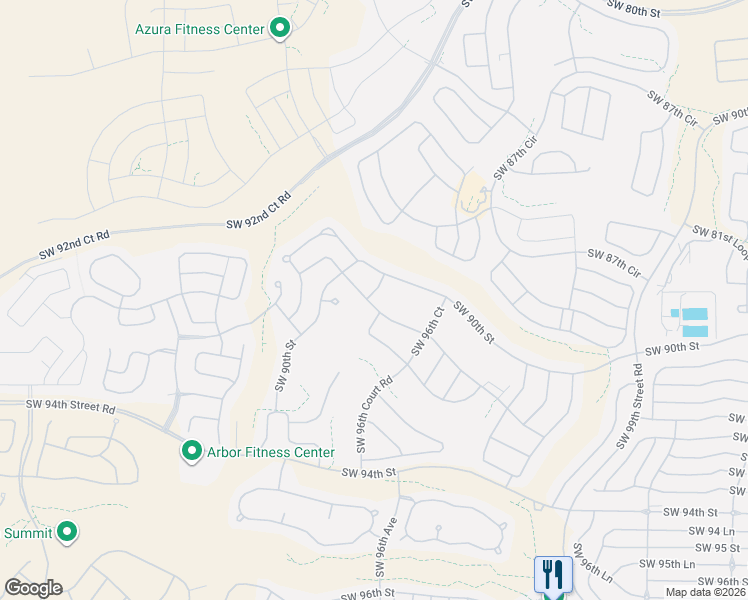map of restaurants, bars, coffee shops, grocery stores, and more near 9018 Southwest 98th Terrace in Ocala